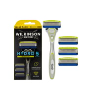 Wilkinson Sword Hydro 5 Sensitive Aloe Veralı Tıraş Bıçağı Sapı + 4 Yedek Kartuş