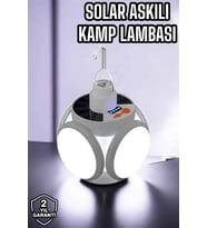 Güneş Enerjili Solar Aydınlatma Kamp Çadır Lambası Şarjlı Ampül Led Şarjlı El Feneri Işıldak
