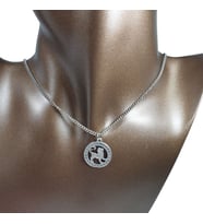 Orora Bronz/Gümüş/Bakır Renk 22mm Aslan Burcu Figürlü Kolye (Gümüş)