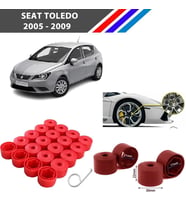 Otozet - Seat Toledo Bijon Civata Kapağı Kırmızı Renk 20 Adetli Set 17mm 1K06011739B9
