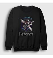 Presmono Unisex Siyah Astronaut Deftones Sweatshirt 138381tt