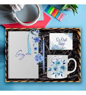 eJOYA Kişiye Özel Tasarım Defter & Kalem & Kupa & Akrilik Kitap Ayracı Hediye Kutusu 114384
