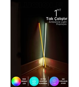 Şerit LED Rgb Led Strip Tube Light Abajur Uzaktan Kumandalı Işık Lamba Ampül aydınlatma Renkli ATUBE8