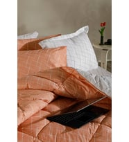 Easy Cotton Glimmer Comforter Set Çift Kişilik - Somon