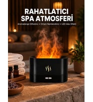 Alev Görünümlü Hava Nemlendirici Kumandalı LED Işıklı Aromatik Difüzör Yeni Nesil
