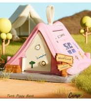 Kamp Çadırı Kilitli Kumbara, Pembe, 21X15 (Pembe)
