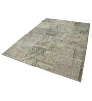 Gri Salon Halısı Modern Patchwork Desenli El Dokuma Bohem Stil Koridor Yatak Odası
