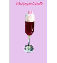 Pink Champagne Candle / Dekoratif Kalpli Şampanya Mum