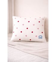 More Home Müslin Bebek Yastık Kılıfı Kapaklı 35X45 Kalp Desenli