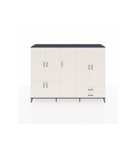 Hyperion Dolap 12 Raflı 2 Çekmeceli 7 Kapaklı 220x44x163 Antrasit-Aytaşı