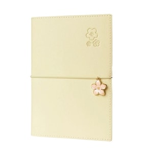 VICTORIA'S JOURNALS ÇİÇEK 124-1043 VEGAN DERİ KAPAK LASTİKLİ 13X18 cm 80 gr. 96 YP. KREM ÇİZGİLİ DEF