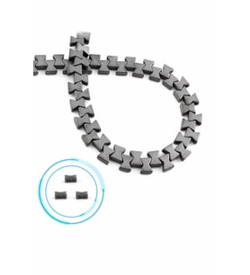 Hematit Doğal Taş Mat Gri 8x1mm Dizi [AA]