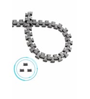 Hematit Doğal Taş Mat Gri 8x1mm Dizi [AA]