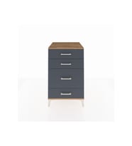 Kronos Komodin 4 Çekmeceli 60x59x96 Çam-Antrasit