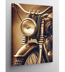 Kanvas Tablo Vintage Motosiklet Detayı