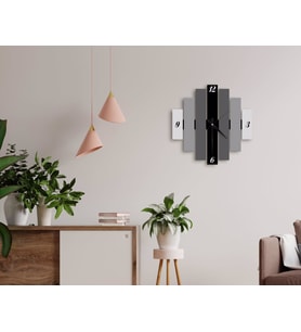 BK Home Dekoratif 45cm Ahşap Duvar Saati-84 (Beyaz)