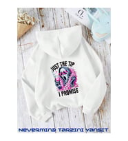 Unisex Just The Ön Arka Baskılı Oversize  Kapşonlu Sweatshirt 3 Iplik (Beyaz)