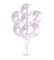 Balon Standlı, 7 Adet - Metalik Beyaz Balon (STD)