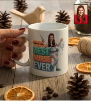 Kişiye Özel Karikatürlü Hemşire Best Nurse Ever Kupa Bardak Tıp Bayramı Hediyesi