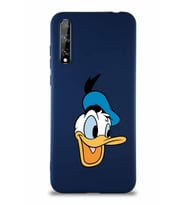 Huawei Y8P Soft Premier Kapak Donald Duck-A Tasarımlı Silikon Kılıf - Lacivert (Şeffaf)