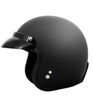 N313 Mat Siyah Motosiklet Kaskı Chopper Güneş Vizörlü Yarım Açık Motorcu Kask