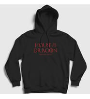 Presmono Unisex Kırmızı Fire Will Reign House Of The Dragon Kapüşonlu Sweatshirt 344469tt (Siyah)