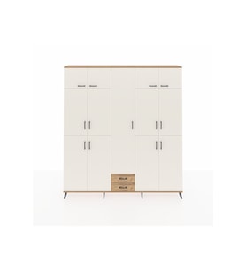 Arges Dolap 10 Raflı 2 Çekmeceli 4 Askılı 220x30x243 Çam-Aytaşı/Çam