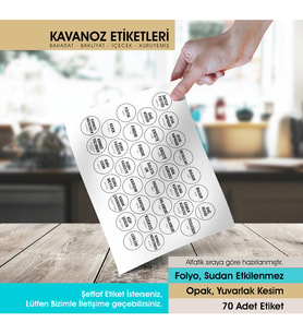Beyaz Yuvarlak Kesim Baharat, Bakliyat Etiket Modeli V2 - 4cm - 70 Adet Folyo Sticker