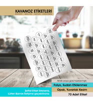 Beyaz Yuvarlak Kesim Baharat, Bakliyat Etiket Modeli V2 - 4cm - 70 Adet Folyo Sticker