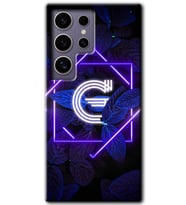Galaxy S24 Ultra Kılıf HD Desen Baskılı Kılıf - Dark Neon Yaprak G Harfi