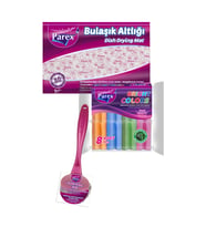 Bulaşık Altlığı 8’li Oluklu Sünger ve Saplı Ovma Teli Paketi