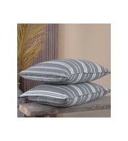 Pamuklu İpliği Boyalı Yıkamalı Kapaklı Yastık Kılıfı 2’li Set 50x70 cm Çift İğne Detaylı