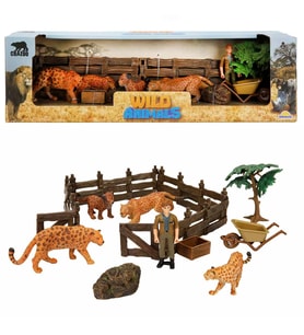 Crazoo Wild Life Vahşi Hayvanlar Çiftlik Seti Leopar Temalı Hayvan Figürlü Eğitici Oyun Seti