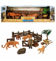Crazoo Wild Life Vahşi Hayvanlar Çiftlik Seti Leopar Temalı Hayvan Figürlü Eğitici Oyun Seti