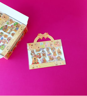 Capybara Karakterli Şeffaf Sticker Seti – 3 Sayfa