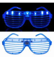 LED Işıklı Panjur Parti Gözlüğü Mavi Renk Shutter Gözlük