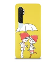 Xiaomi Mi Note 10 Lite Uyumlu Lansman Kılıf Aşk Tasarımlı İçi Kadife Kapak-Sarı (Şeffaf)