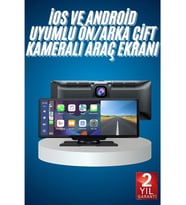4K Hd Ultra Araç İçi Ön ve Arka Kameralı Ekran 2 Kameralı Torpido Üstü Araç Multimedya İos Android