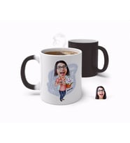 BK Gift Kişiye Özel Anneler Günü Temalı Ev Hanımı Anne Karikatürlü Sihirli Kupa Bardak-2 (Beyaz)