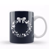 Thor Christmas Wreath Pattern Kupa Bardak Porselen