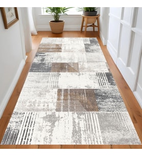 Eliana Home Dijital Baskı Yıkanabilir Kaymaz Taban Salon Halısı Ve Yolluk LN036-FNL300 (Gri)