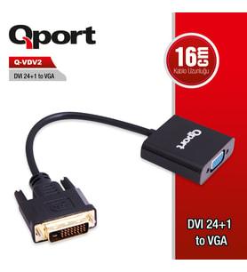 QPORT Q-VDV2 DVI TO VGA 24+1 ÇEVİRİCİ
