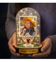 Fotoğraflı Yazılı Kişiye Özel LED Işıklı Fanus – Anlamlı, Romantik ve Unutulmaz Hediye M1 (Model 5)