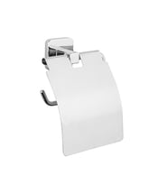 Tema Kare Serisi Banyo Tuvalet Kağıtlığı Wc Kağıtlık Kapaklı (Krom)