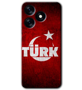 Tecno Spark 10 4G Kılıf HD Desen Baskılı Kılıf - Ayyıldız Türk