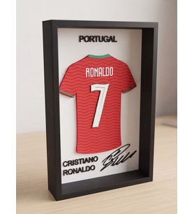 Riva Self CR7 Portekiz Forma Tasarım 3D Çerçeve - Futbolseverlere Özel Hediye