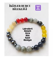 İkizler Burcu Doğaltaş Unisex Bileklik