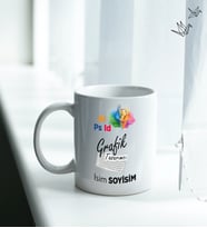 Kişiye Özel İsim ve Fotoğraf Baskılı Grafik Tasarımcı / Grafiker Temalı Kupa Bardak No:001