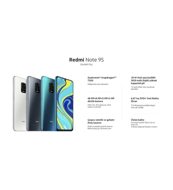 Xiaomi Redmi Note 9S 128 GB 6 GB (Xiaomi Türkiye Garantili) Cep