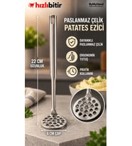 ByMyHand Paslanmaz Çelik Manuel Patates Ezici 22 - 6 Cm